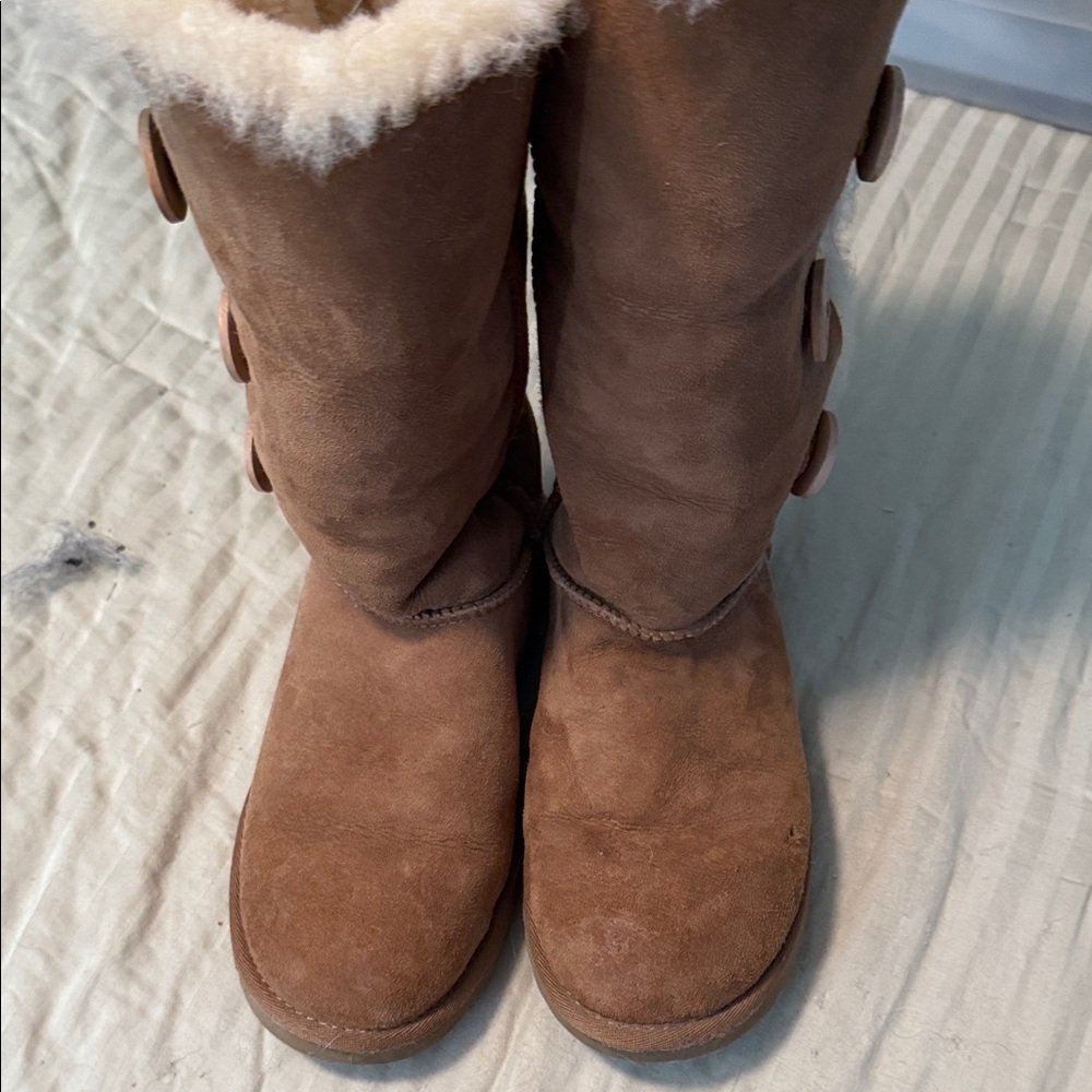 UGG Chestnut Shearling Button Boots - Picture 3 of 7